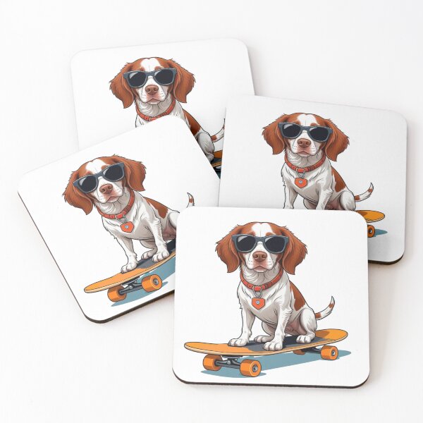 Item preview, Brittany Spaniel Dog Skateboarding designed and sold by TheAnimalZ00.
