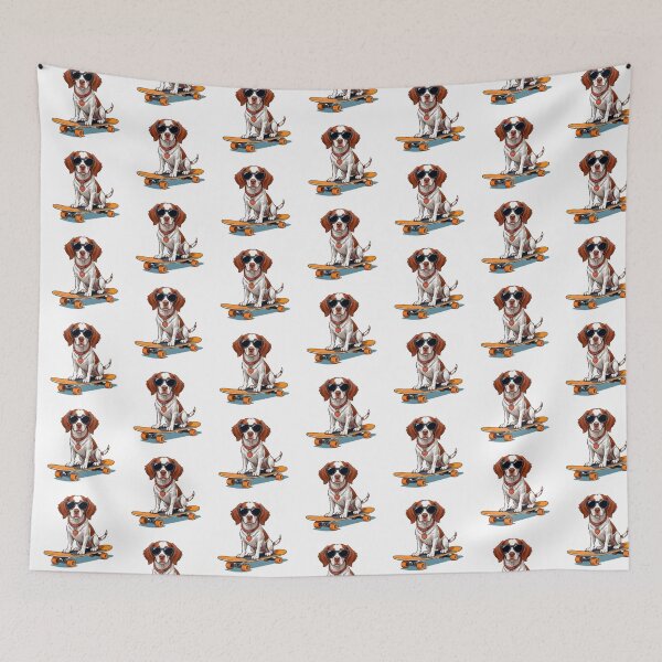 Item preview, Brittany Spaniel Dog Skateboarding designed and sold by TheAnimalZ00.