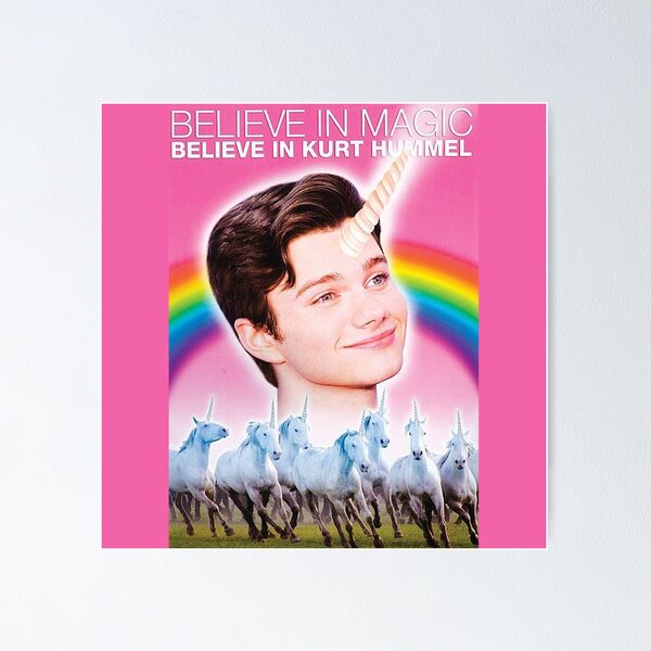 Item preview, glee believe in magic, believe in Kurt Hummel poster  designed and sold by sarahhelizz.