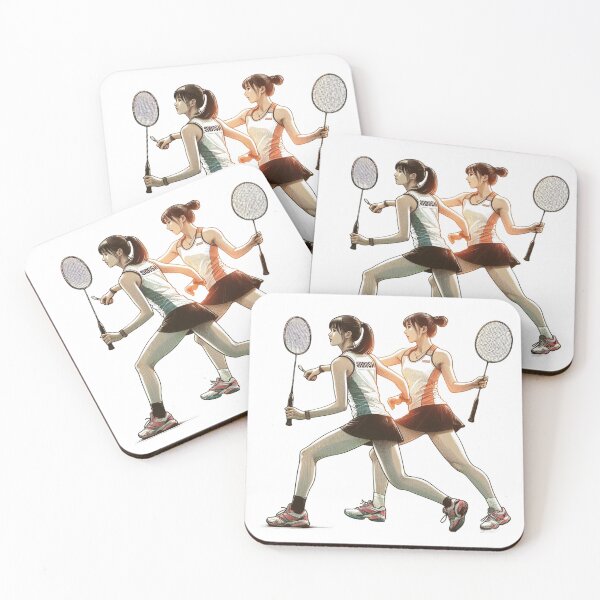 Item preview, Badminton and female badminton players designed and sold by MigWhimsy.