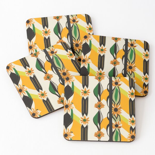 Item preview, Yellow floral stripes  designed and sold by Roxburylane.