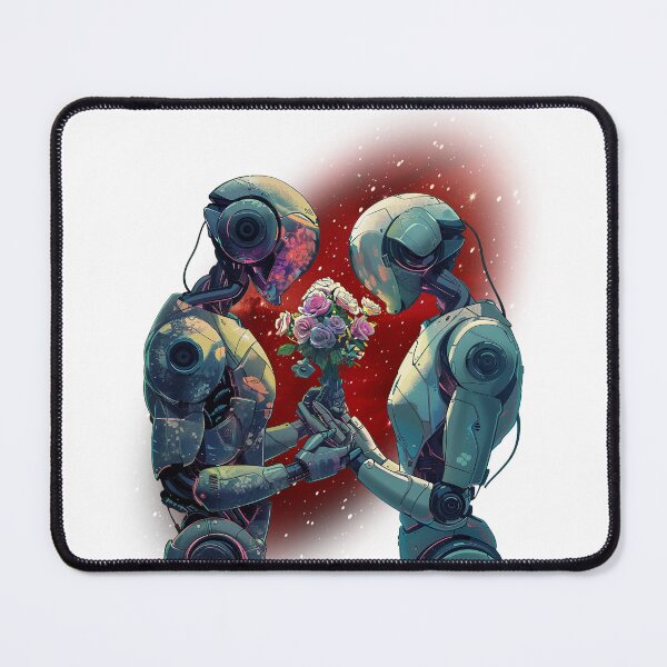 Item preview, Cyberpunk Robots Fall in Love with Flowers 17 designed and sold by IBTees.