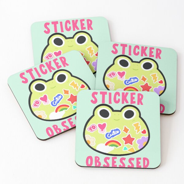Item preview, Stickers obsessed cute frog with lots of stickers  designed and sold by Kawabijutsu21.