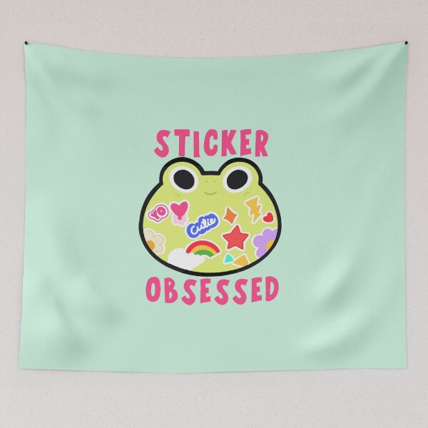 Item preview, Stickers obsessed cute frog with lots of stickers  designed and sold by Kawabijutsu21.