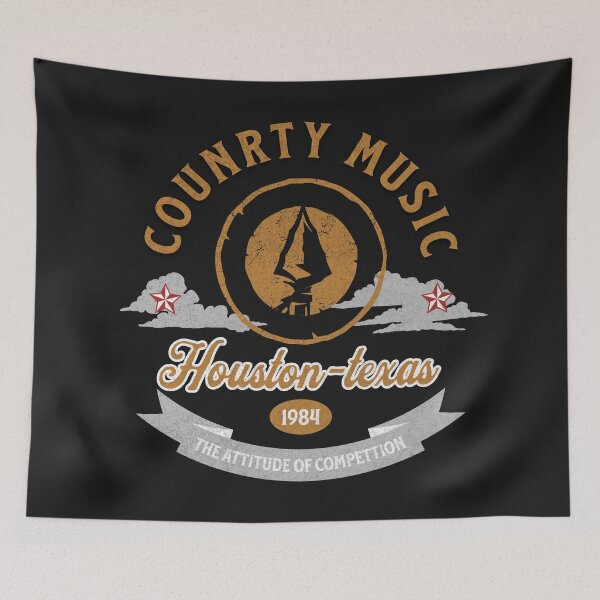 Item preview, Country Music T-Shirt gift, Houston Texas 1984, The Attitude of Competition Tee, Vintage Style Graphic Tee, Retro Music  designed and sold by Bert Englefield.