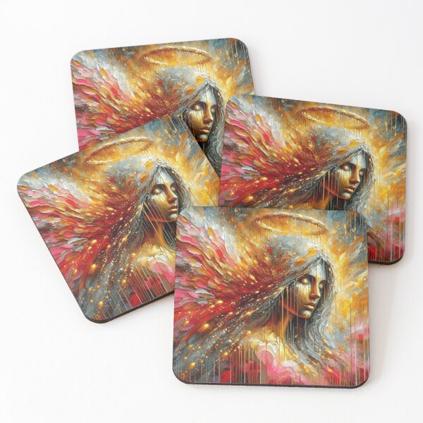 Item preview, Angels - Molten gold and silver Oil painting art  designed and sold by ZulryLifestyles.