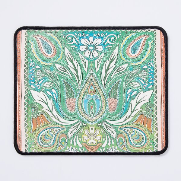 Item preview, fun pattern of orange and green paisley designed and sold by SleeplessLady.