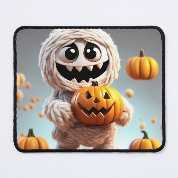 Item preview, Cute Mummy Bringing Candy with Pumpkin Basket Cartoon Vector Icon Illustration designed and sold by hjian8219.