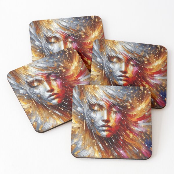Item preview, Angels - Molten gold and silver Oil painting art designed and sold by ZulryLifestyles.