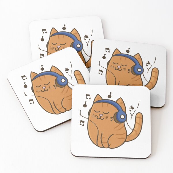 Item preview, CAT ENJOYING MUSIC designed and sold by DomGDesign.