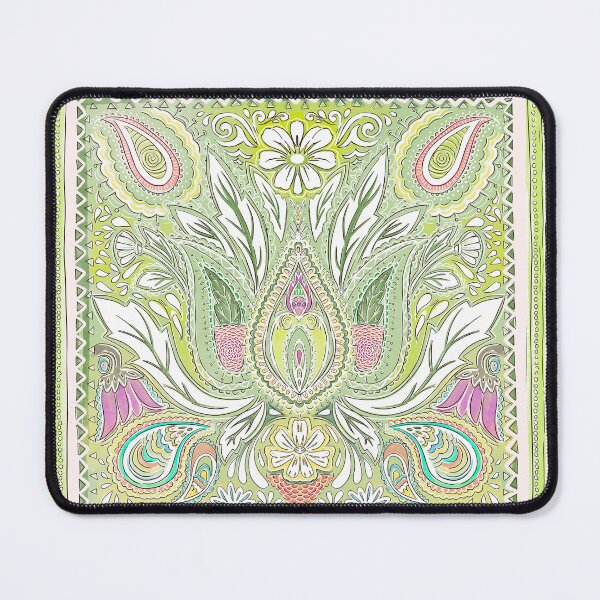 Item preview, fun pattern of lime and sage green paisley designed and sold by SleeplessLady.