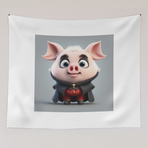 Item preview, Cute Pig Dracula Vampire Cartoon Vector Icon Illustration designed and sold by hjian8219.