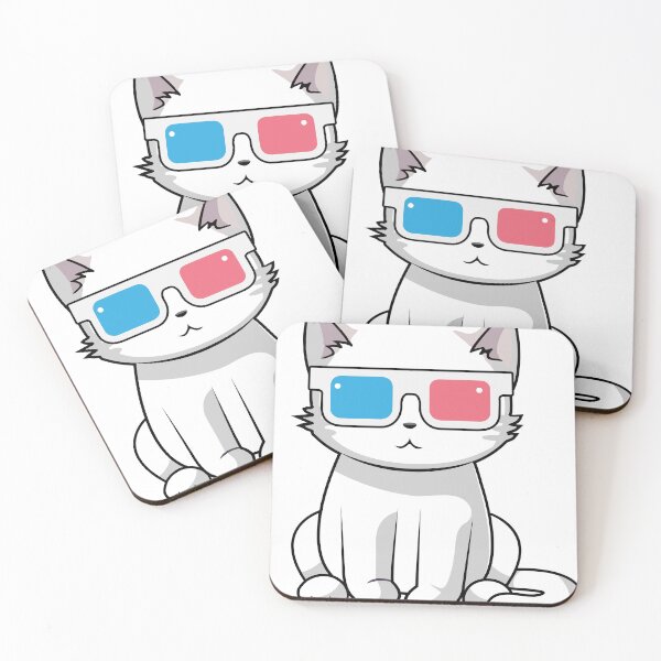 Item preview, cat in 3d glasses designed and sold by Gusstarz.