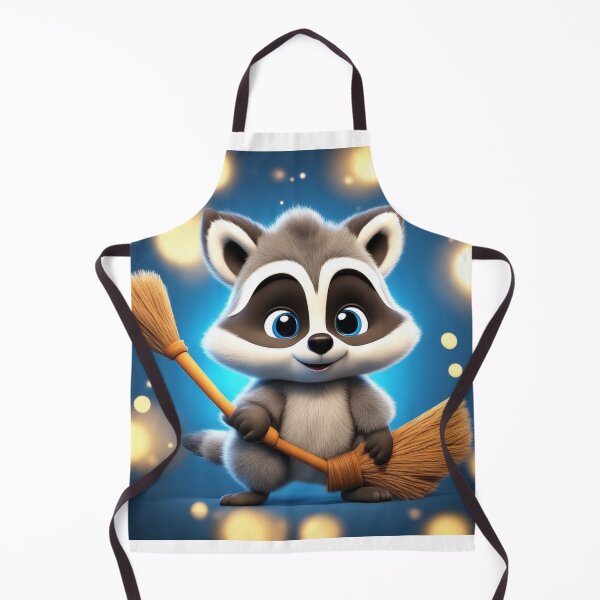 Item preview, Cute Raccoon Flying with Magic Broom Cartoon Vector Icon Illustration designed and sold by hjian8219.