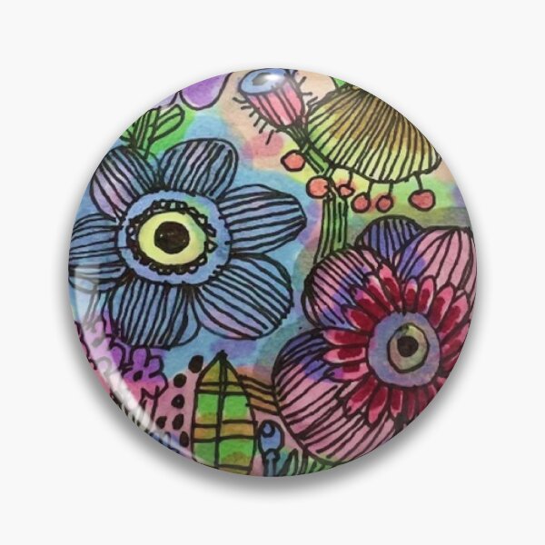 Item preview, Watercolor flowers floral markers, pen and ink  designed and sold by Melissa Karren.