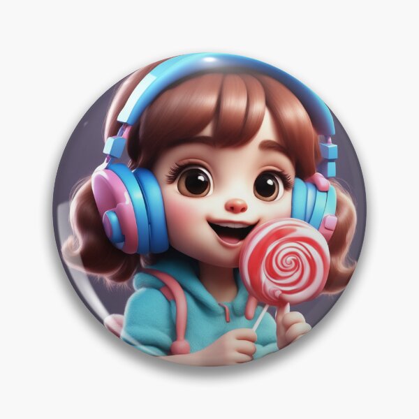 Item preview,  Cute Ghost Eating Lollipop Candy with Headphones Cartoon Vector Icon Illustration designed and sold by hjian8219.