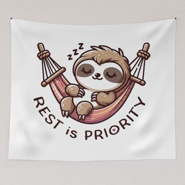 Item preview, Rest is Priority Funny Sloth Sleeping designed and sold by Ikibrai.