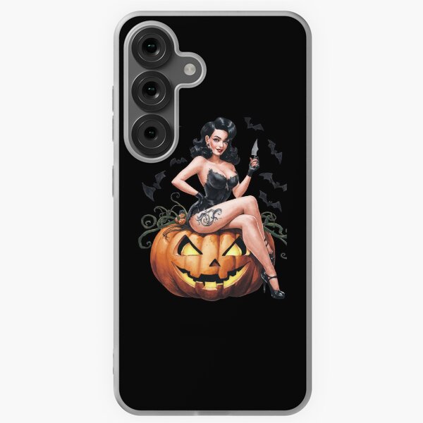 Item preview, Cute  woman pumpkin Halloween Pinup  designed and sold by BlissfulPrintz.