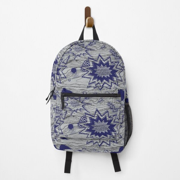 Item preview, Crash! Boom! Bam! Graphic Action in Silver & Blue designed and sold by Lifestyle by Croff.