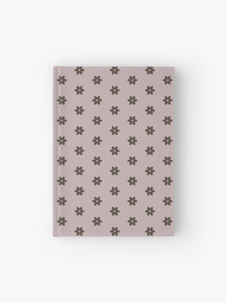 Journal, Geometric Warm Neutrals Slate Black Flowers On Burnished Lilac designed and sold by Triplicate Limited