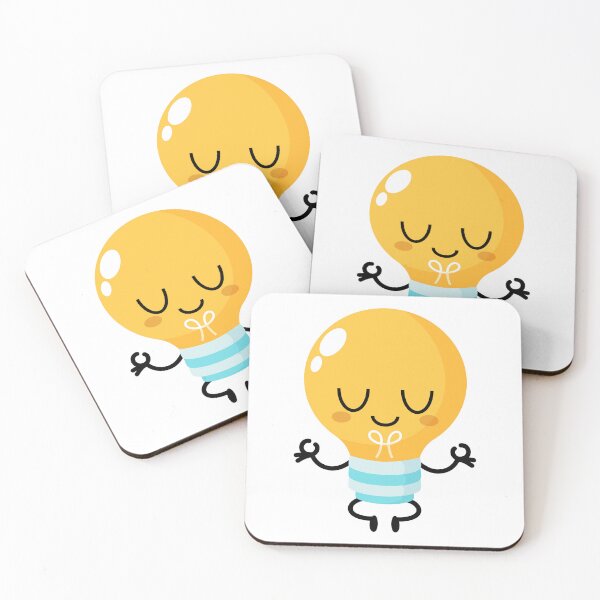 Item preview, Funny lightbulb meditate cartoon designed and sold by NoeySmiley55.