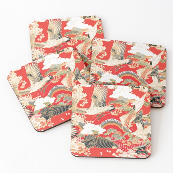 Item preview, Red Crane - Seamless Pattern Furoshiki Design designed and sold by KokoroCreations.