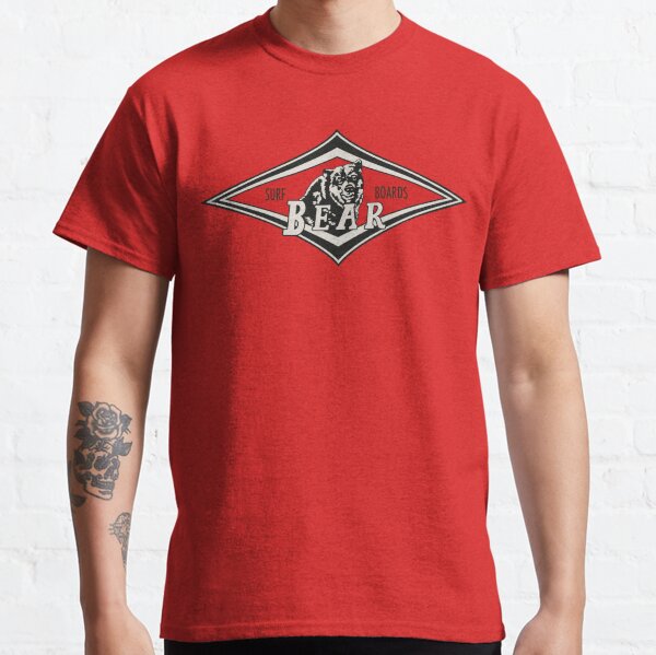 Artikel-Vorschau von Vintage Surfing Bear Big Wednesday Kult Surfbrett rot Surf Logo Diamant Retro T-Shirt, designt und verkauft von Kludoman.