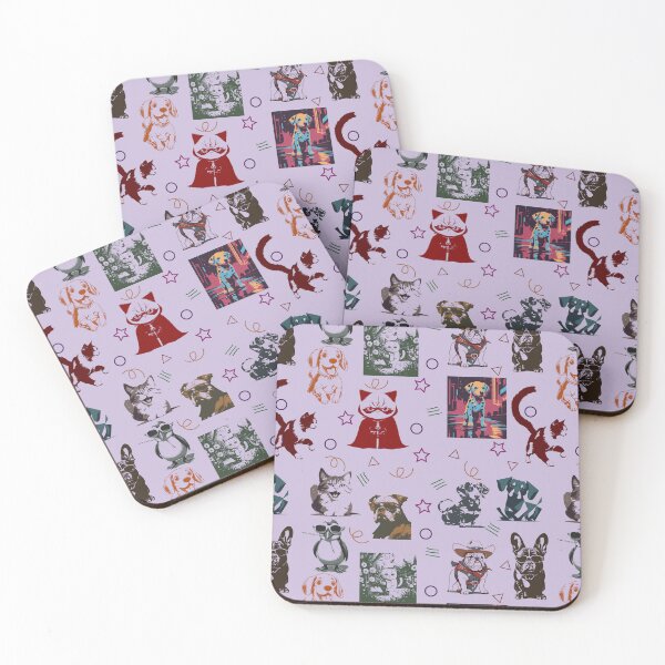 Item preview, Pet Parade: Adorable Dog and Cat Pattern: Raspberry Sorbet designed and sold by purrfect pattern.
