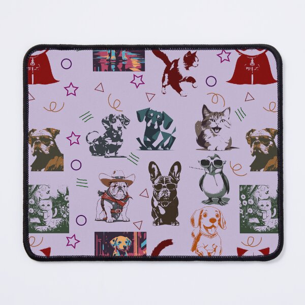 Item preview, Pet Parade: Adorable Dog and Cat Pattern: Raspberry Sorbet designed and sold by purrfect pattern.