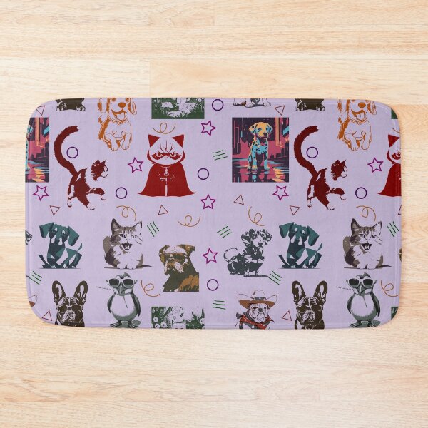Item preview, Pet Parade: Adorable Dog and Cat Pattern: Raspberry Sorbet designed and sold by purrfect pattern.