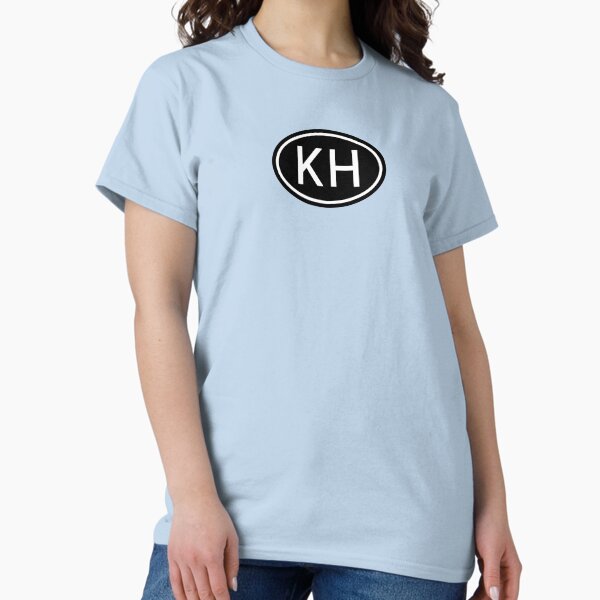 Vista previa del artículo con la obra «Letras blancas ovaladas del monograma de las iniciales KH», diseñado y vendido por Jeallan Designs.
