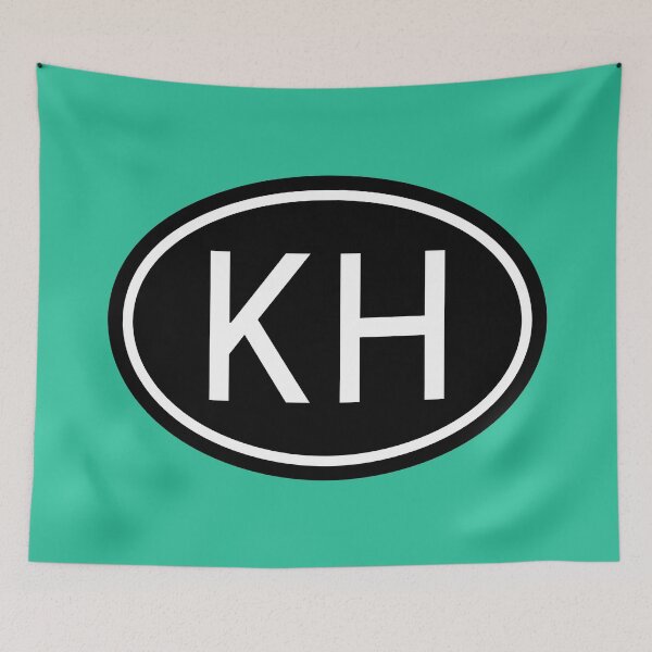 Item preview, KH Initials Monogram Oval White Letters designed and sold by Jeallan Designs.
