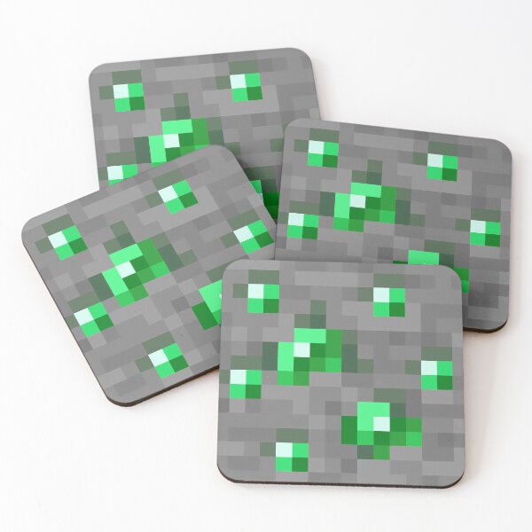 Item preview, Emerald Ore Minecraft Block Icon designed and sold by Kubala Designs.