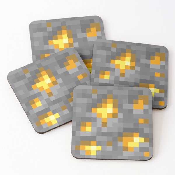 Artikelvorschau, Golderz Minecraft-Block-Symbol entworfen und verkauft von Kubala Designs.