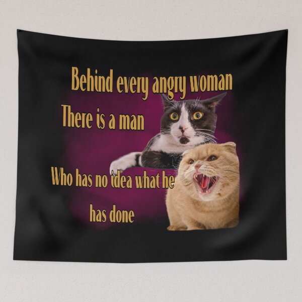 Item preview, Angry woman cat meme  designed and sold by Eolithic.