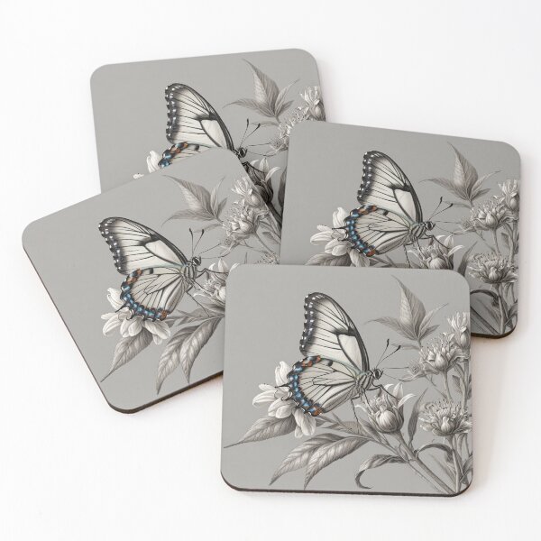 Item preview, Black and white monarch butterfly pencil drawing designed and sold by Pencil-Art.