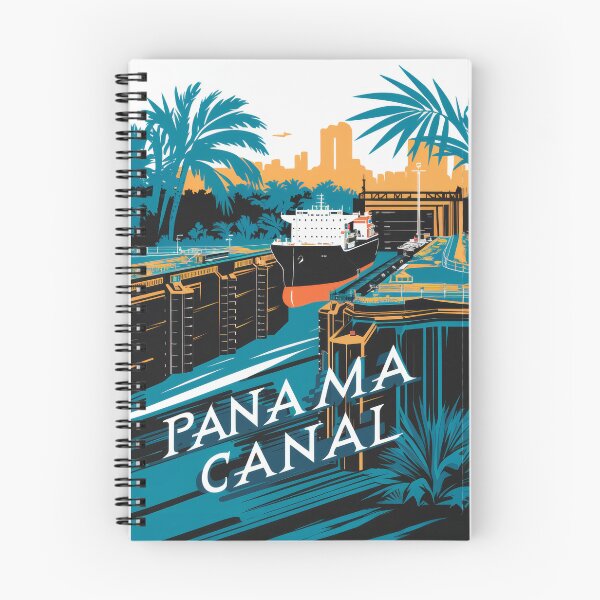 Item preview, Retro Panama Canal – Vintage travel poster with cargo ship and locks designed and sold by pod24.