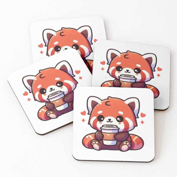 Item preview, red panda with coffee designed and sold by Eternalski.