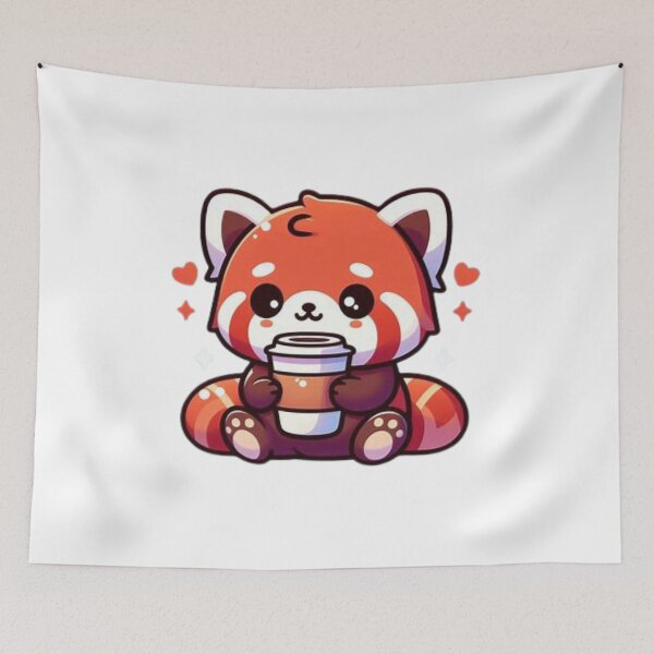 Item preview, red panda with coffee designed and sold by Eternalski.