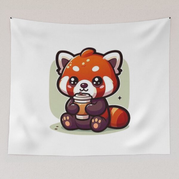 Item preview, red panda with coffee designed and sold by Eternalski.