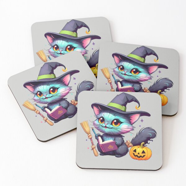 Item preview, Whimsical Witch Cat and Pumpkin designed and sold by MakeIt-Tee-See.