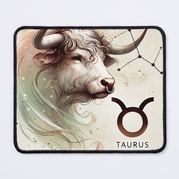 Item preview, Elegant Taurus Bull Watercolor Zodiac Art Illustration designed and sold by UniqueCraftsnCo.