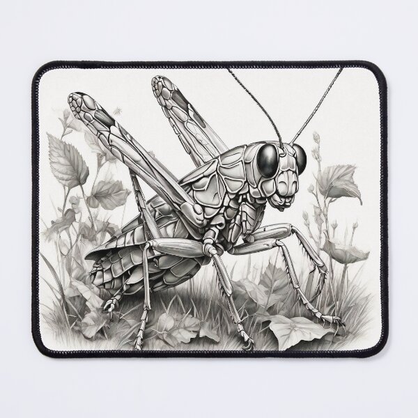 Item preview, Black and white Grasshoppers pencil drawing designed and sold by Pencil-Art.