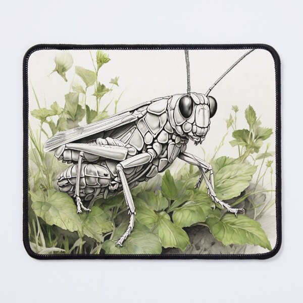 Item preview, Black and white Grasshoppers pencil drawing designed and sold by Pencil-Art.