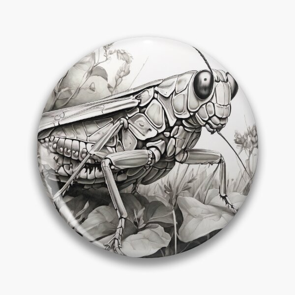 Item preview, Black and white Grasshoppers pencil drawing designed and sold by Pencil-Art.