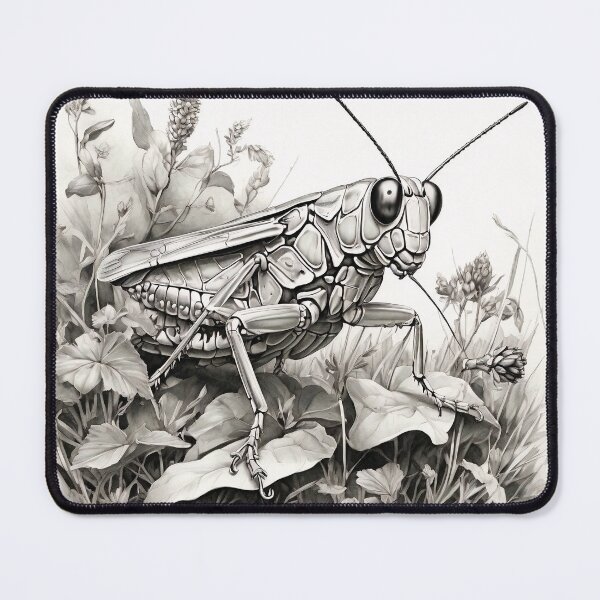 Item preview, Black and white Grasshoppers pencil drawing designed and sold by Pencil-Art.