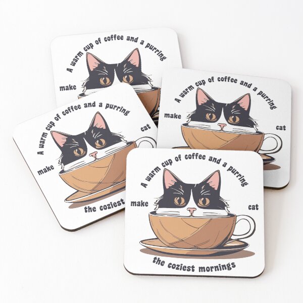 Item preview, A warm cup of coffee and a purring cat make the coziest mornings designed and sold by Pet Path.
