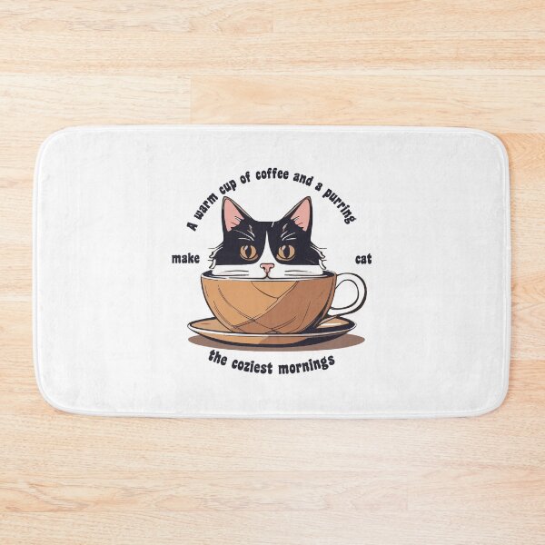 Item preview, A warm cup of coffee and a purring cat make the coziest mornings designed and sold by Pet Path.
