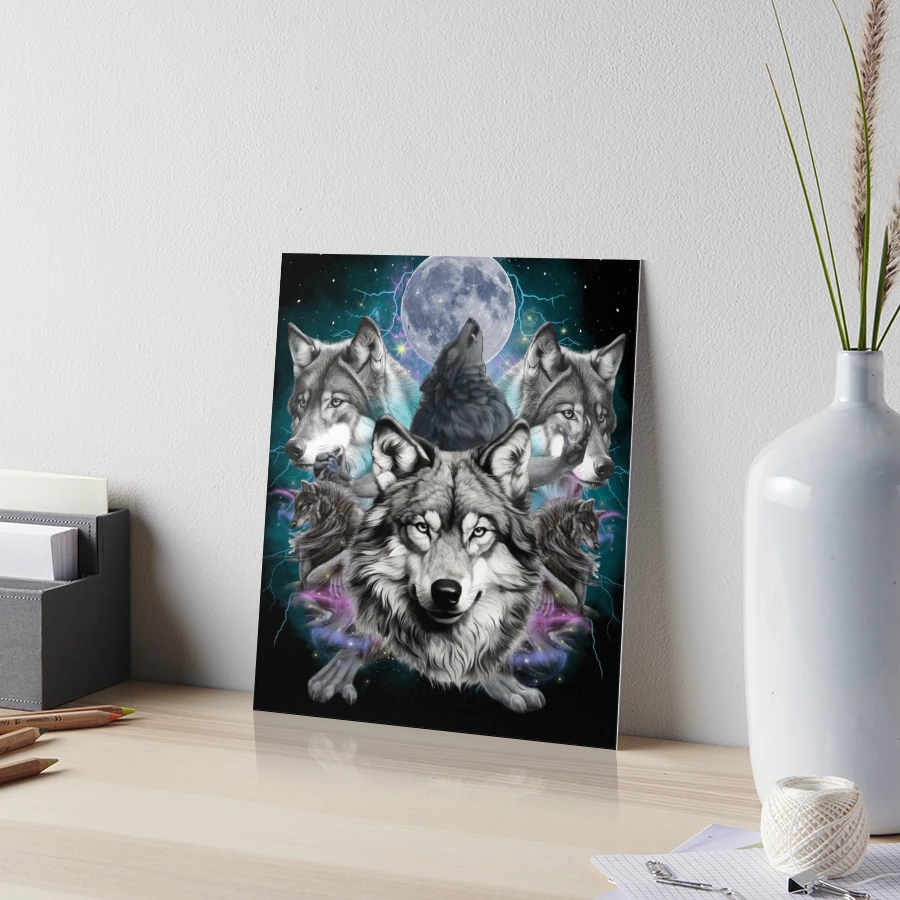 Alpha Wolf Vintage 90s T-shirt Retro Wolf Meme Men Woman Boy Girl Kids Art  Board Print