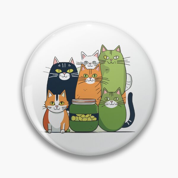 Item preview, A cat's curiosity is tickled by a tangy pickle. designed and sold by Pet Path.